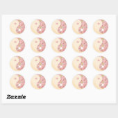 Sticker Rond Floral Yin Yang (Feuille)