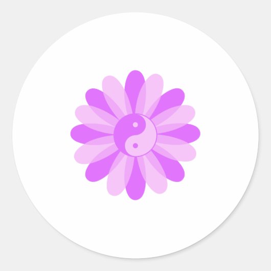Sticker Rond Floral Yin Yang (Devant)