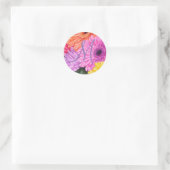 STICKER ROND FLORALE DE GERBERA LUMINEUSE (Sac)