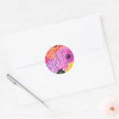 STICKER ROND FLORALE DE GERBERA LUMINEUSE (Enveloppe)