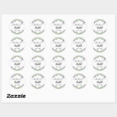 Sticker Rond Florales de lavande violette eucalyptus merci (Feuille)