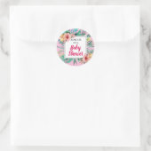 STICKER ROND FLORAUX LUMINEUX & ROSE VERTE (Sac)
