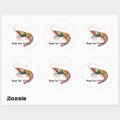 Sticker Rond Flore crevettes Art personnalisé (Feuille)