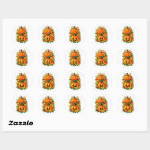 Sticker Rond Flore de Thanksgiving (Feuille)