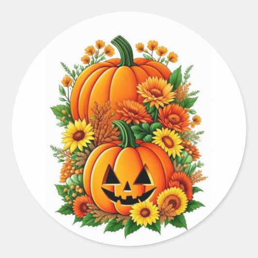 Sticker Rond Flore de Thanksgiving (Devant)