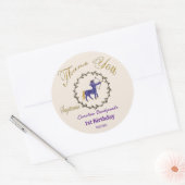 Sticker Rond Flore d'or foncé Embossé Sagittarius Zodiac (Enveloppe)