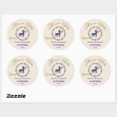 Sticker Rond Flore d'or foncé Embossé Sagittarius Zodiac (Feuille)