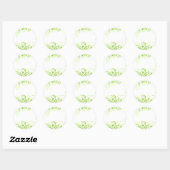 Sticker Rond Flore en teintes de vert frais (Feuille)