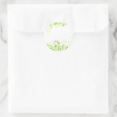 Sticker Rond Flore en teintes de vert frais (Sac)