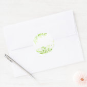 Sticker Rond Flore en teintes de vert frais (Enveloppe)