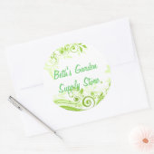 Sticker Rond Flore en teintes de vert frais (Enveloppe)