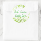 Sticker Rond Flore en teintes de vert frais (Sac)