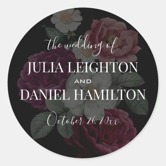 Sticker Rond Flore foncée (Devant)