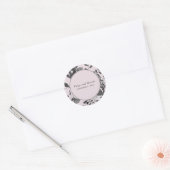 Sticker Rond Flore grise et blanche Enregistrer le Mariage de d (Enveloppe)