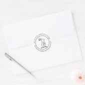 Sticker Rond Flore lapin lapin simple (Enveloppe)