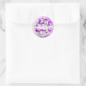 Sticker Rond Flore motif violet simple et subtile (Sac)