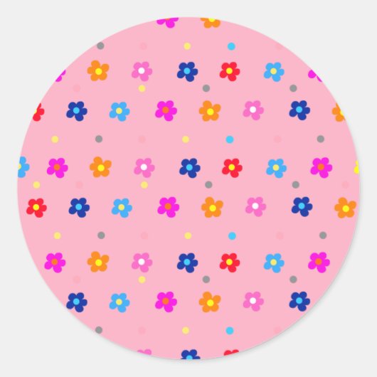 Sticker Rond Flore Pinky (Devant)