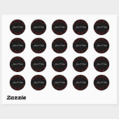 Sticker Rond Flore rouge profond Élégant Mariage gothique (Feuille)