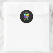 Sticker Rond Flore Sensibilisation sur l'autisme Fleur margueus (Sac)
