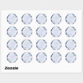 Sticker Rond Flore translucide Violet Bleu (Feuille)