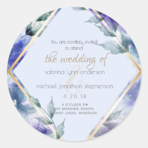 Sticker Rond Flore translucide Violet Bleu