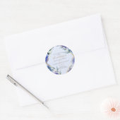 Sticker Rond Flore translucide Violet Bleu (Enveloppe)
