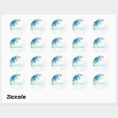 Sticker Rond Flore Turquoise personnalisée (Feuille)