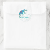 Sticker Rond Flore Turquoise personnalisée (Sac)