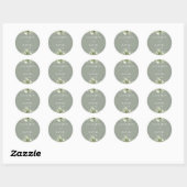 Sticker Rond Flore Vert Sage Vert Mariage Favoriser (Feuille)