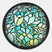 Sticker Rond Flore verte en mosaïque (Devant)