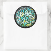 Sticker Rond Flore verte en mosaïque (Sac)