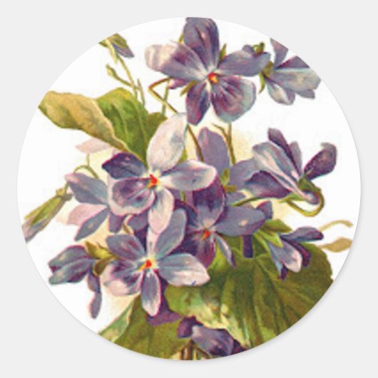 Sticker Rond Flore violette (Devant)