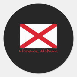 Sticker Rond Florence Alabama Usa Drapeau de l'État Souvenir