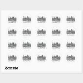 Sticker Rond Florence Cityscape - Duomo Cathedral Line Art (Feuille)