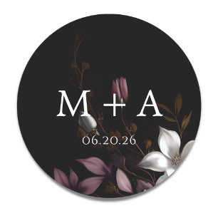 Sticker Rond Florence Mariage Monogramme