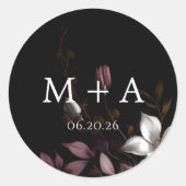 Sticker Rond Florence Mariage Monogramme (Devant)