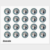 STICKER ROND FLORENTINE RENAISSANCE ANGELS BLEU MODÈLE PHOTO (Feuille)