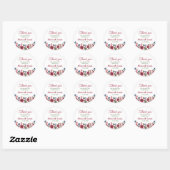 Sticker Rond Flores d'aquarelle rétro (Feuille)