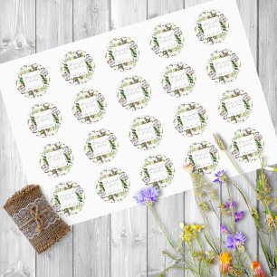 Sticker Rond Flores et verdure sauvages