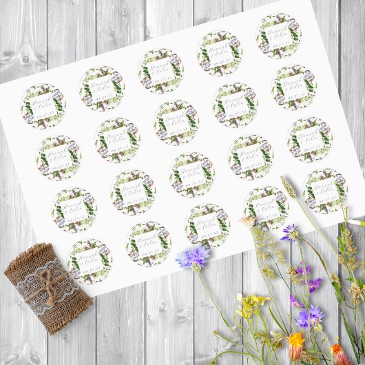 Sticker Rond Flores et verdure sauvages