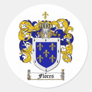 STICKER ROND FLORES FAMILLE CREST - FLORES COAT D'ARMES