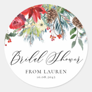 Sticker Rond Flores hivernales Garland Fête des mariées florale