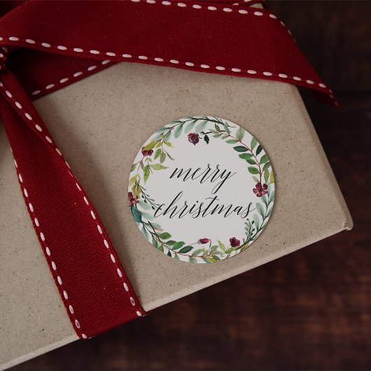 Sticker Rond Flores hivernales | Joyeux Noël
