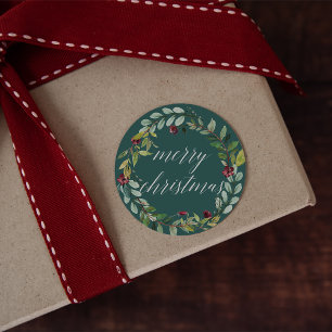 Sticker Rond Flores hivernales Joyeux Noël