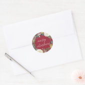 Sticker Rond Flores hivernales | Joyeux Noël (Enveloppe)