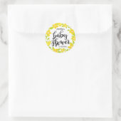 Sticker Rond Flores jaunes | Baby shower manuscrit (Sac)