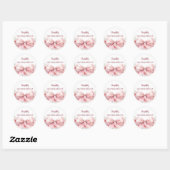 Sticker Rond Flores roses rousses Quinceanera (Feuille)