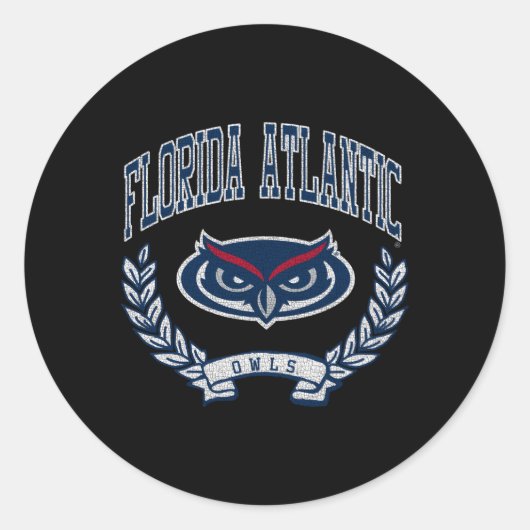 Sticker Rond Florida Atlantic Owens Victory Heather Grey (Devant)