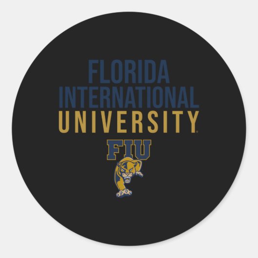 Sticker Rond Florida International Fiu Panthers empilés (Devant)
