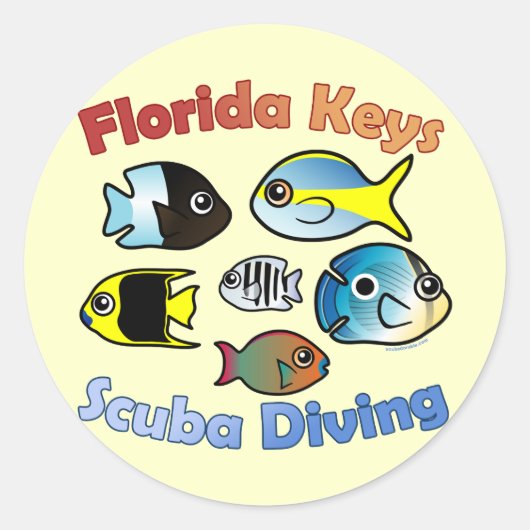 Sticker Rond Florida Keys Plongée sous-marine (Devant)